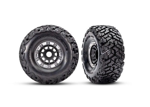 Traxxas 10272-Blk T&W Whl Blk Stn Maxx Sc Tires (L&R)