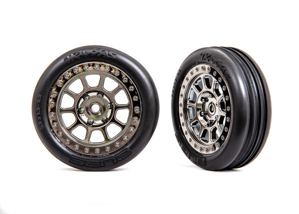 Traxxas 2471T T&W Blk Chrm 2.2/Ribbd Fr Tire