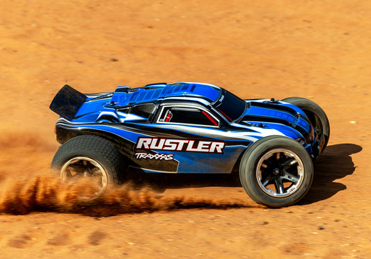 Traxxas 37054-8-Blue Rustler 1/10 Stadium Truck