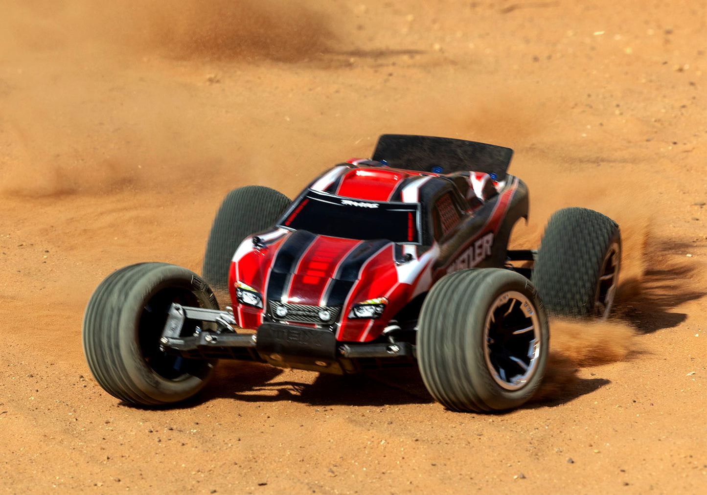 Traxxas 37054-8-Red Rustler 1/10 Stadium Truck