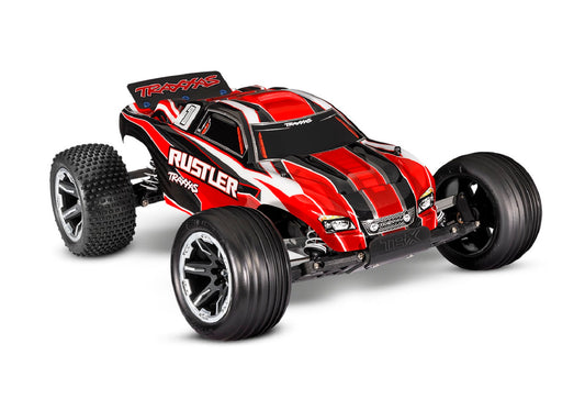 Traxxas 37054-8-Red Rustler 1/10 Stadium Truck