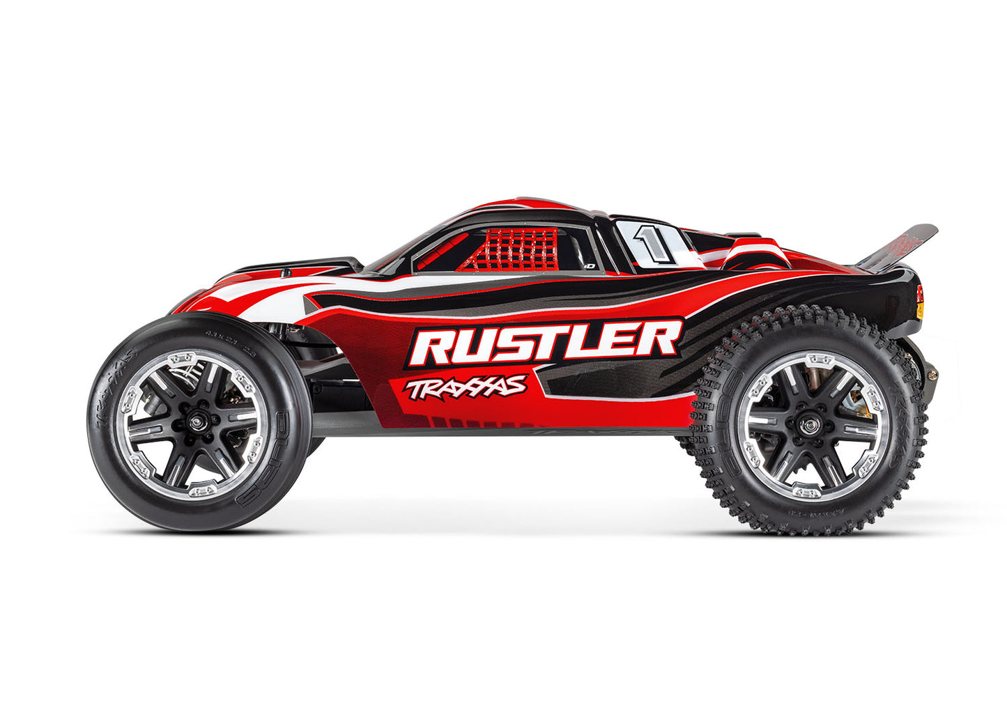 Traxxas 37054-8-Red Rustler 1/10 Stadium Truck