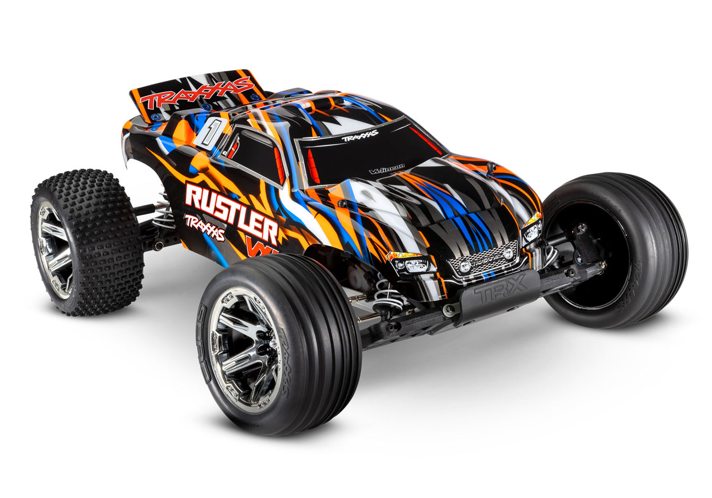 Traxxas 37076-74-Orng Rustler Vxl Mag 272R Trans