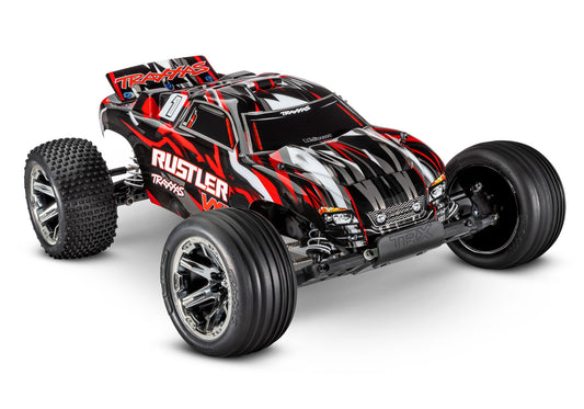 Traxxas 37076-74-Red Rustler Vxl Mag 272R Trans