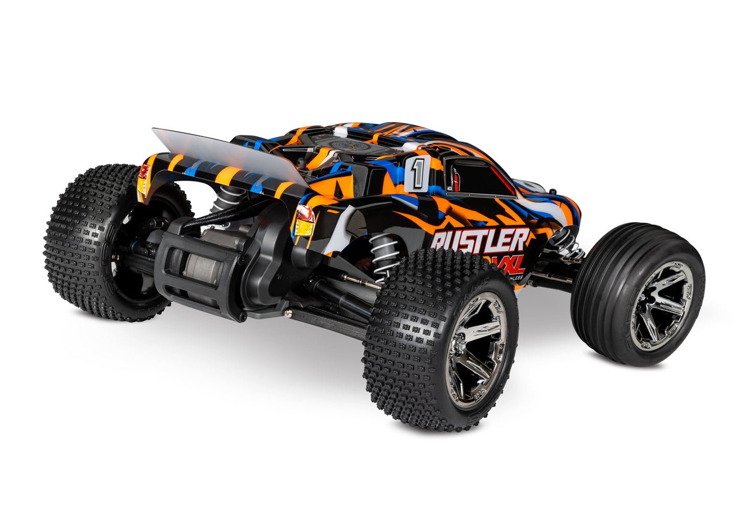 Traxxas 37076-74-Orng Rustler Vxl Mag 272R Trans