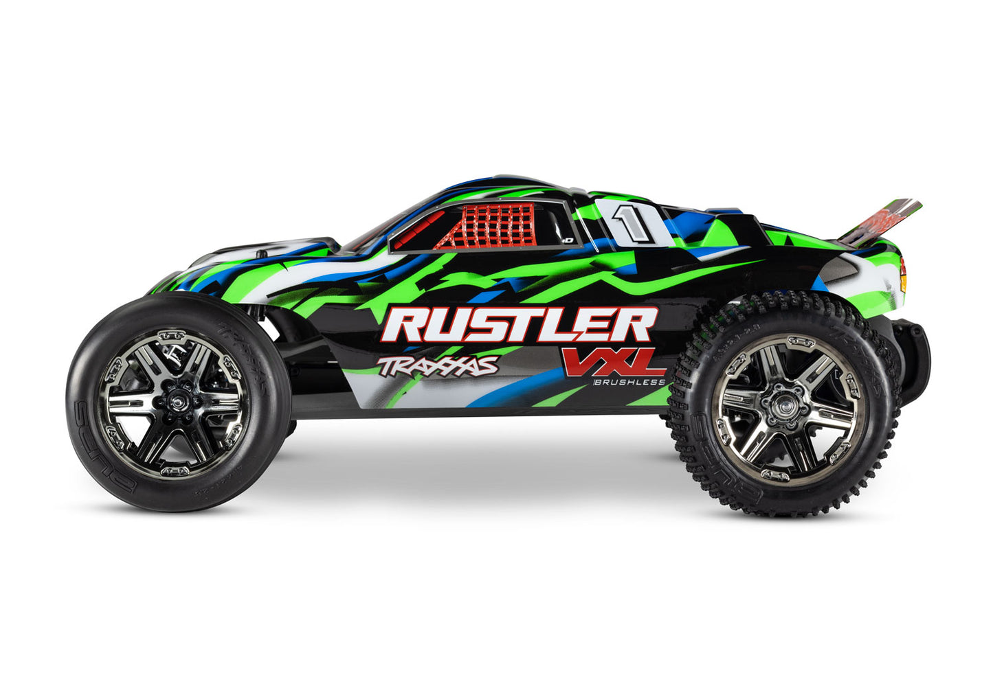 Traxxas 37076-74-Grn Rustler Vxl Mag 272R Trans