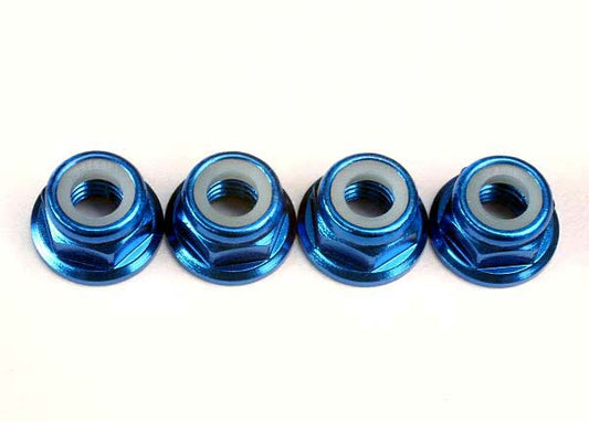 Traxxas 4147X Nuts 5Mm Flanged Lock Blue