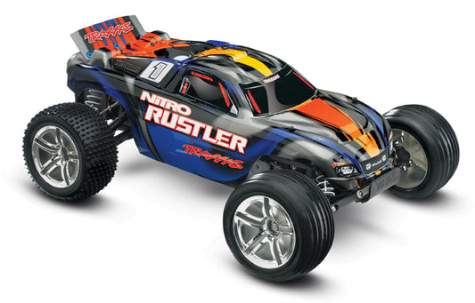 Traxxas 44096-3-Blue Nitro Rustler Assb With Tsm