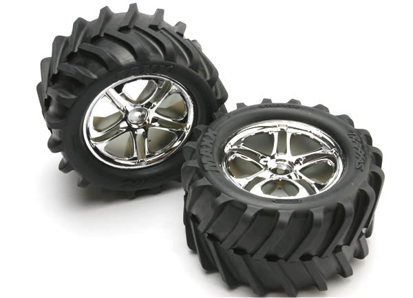 Traxxas 5173 T&W Ss Chrm 3.8 Whl/Maxx Tire