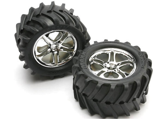 Traxxas 5173 T&W Ss Chrm 3.8 Whl/Maxx Tire