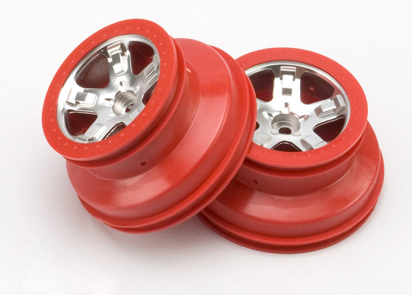 Traxxas 5874A Wheels Sct Stn Chrm Red 2.2