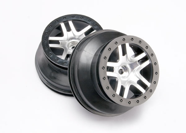 Traxxas 5876 Wheels Sct Ss Stn Chrm Blk 2.2