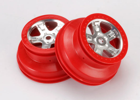 Traxxas 5972A Wheels Sct Stn Chrm Red Bdlk