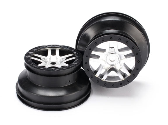 Traxxas 5974 Wheels Sct Ss Stn Chrm Blk F/R