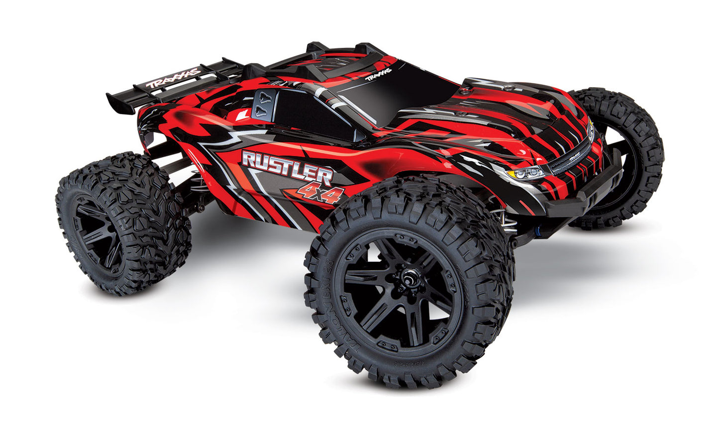 Traxxas 67164-4-Red Rustler 4X4 Bl-2S