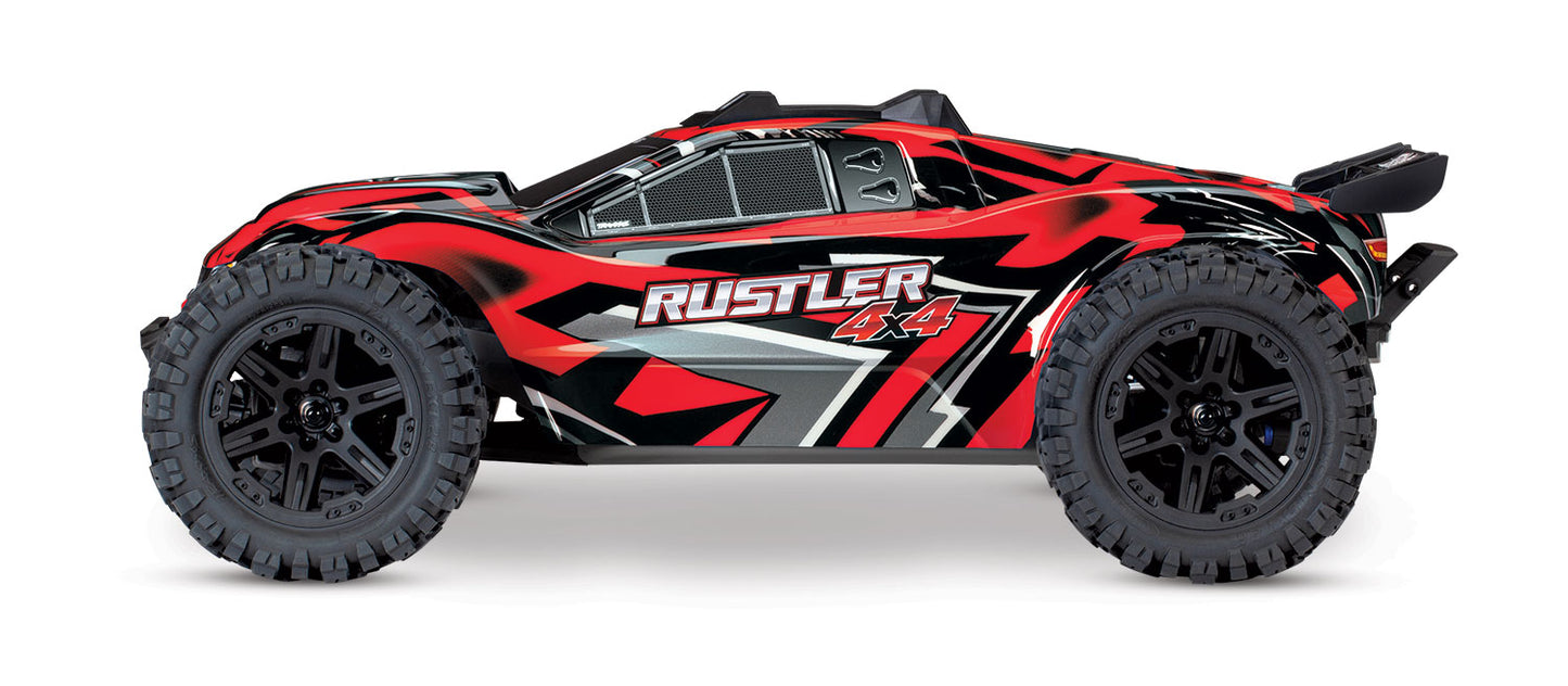 Traxxas 67164-4-Red Rustler 4X4 Bl-2S