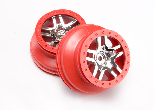 Traxxas 6872A Wheels Sct Ss Chrm Red Bdlk 22