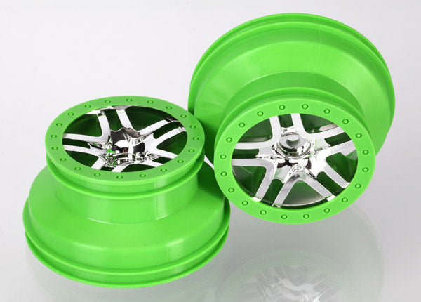 Traxxas 6872X Wheels Sct Ss Chrm Grn Bdlk 22