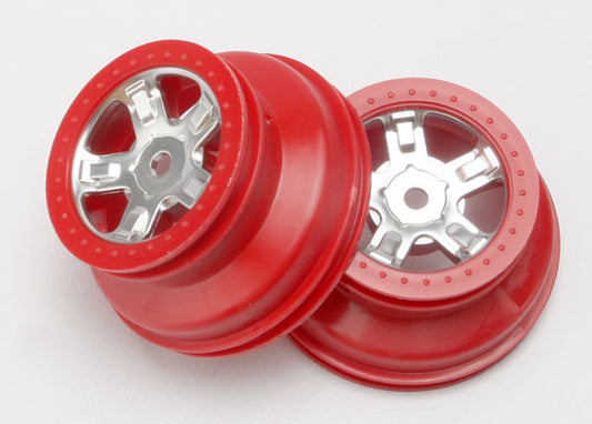 Traxxas 7072A Wheels Sct Stn Chrm Red 1.8