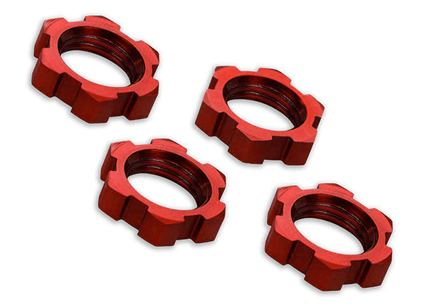 Traxxas 7758R Wheel Nuts 17Mm Serrated Red