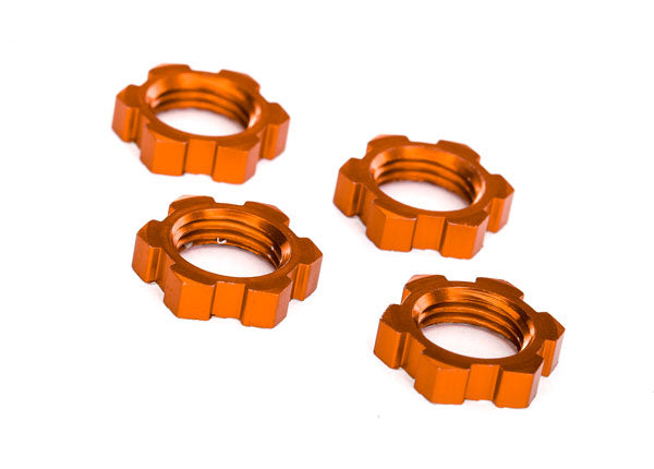 Traxxas 7758T Wheel Nuts 17Mm Serrated Orange