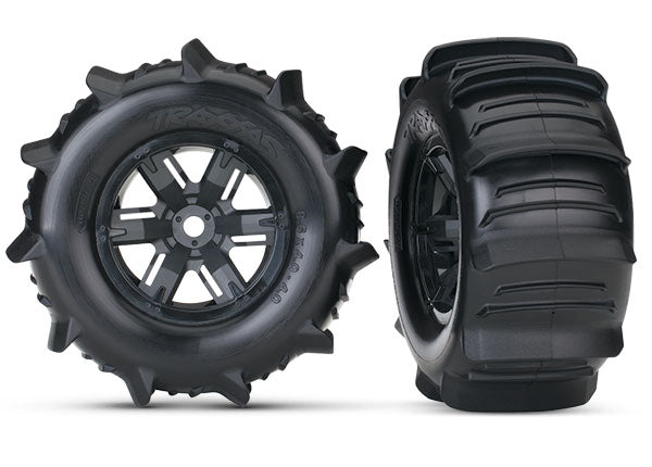 Traxxas 7773 T&W X-Maxx Blk Whl/Pdl Tire