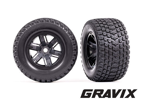 Traxxas 7877 T&W X-Maxx Blk Whl Gravix Tire