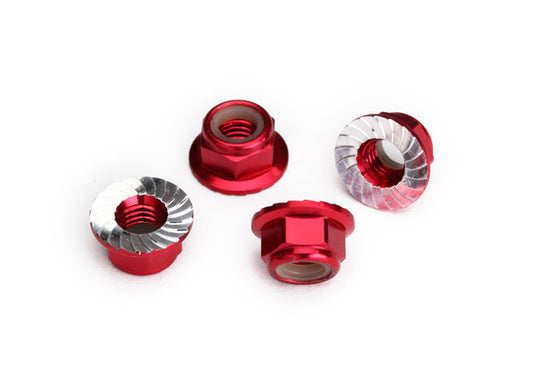 Traxxas 8447R Nuts Flanged Locking Red 5Mm