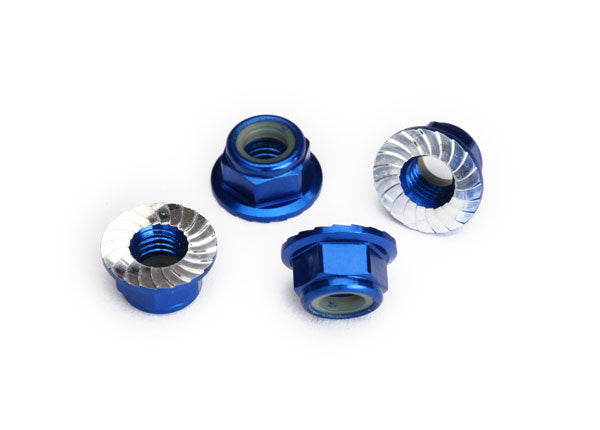 Traxxas 8447X Nuts Flanged Locking Blue 5Mm