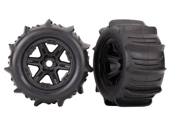 Traxxas 8674 T&W Paddle Tire/Blk Whl Tsm