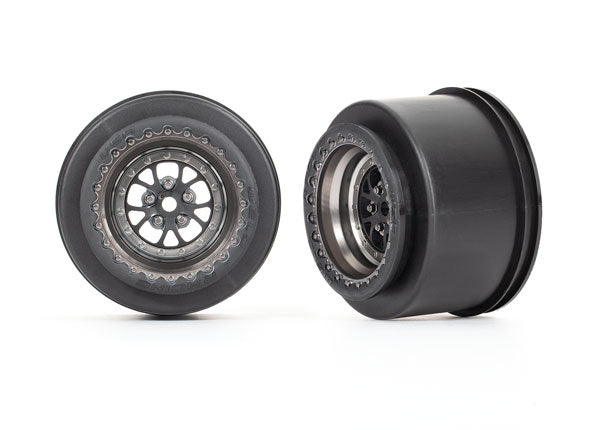 Traxxas 9473A Wheels Satin Blck Chrome Rear