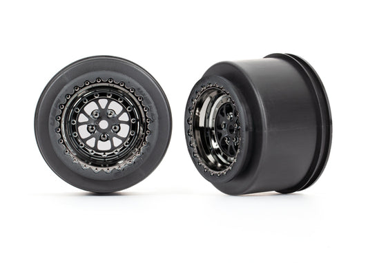 Traxxas 9473X Wheels Weld Black Chrome Rear