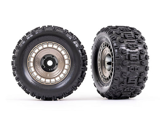 Traxxas 9572A T&W Stn Blk Whl Cvr/Sledghmr Tire