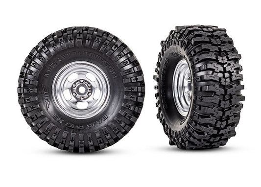 Traxxas 9872 T&W Chrm Whl 2.4 Mt Tire