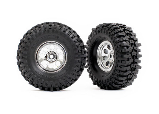 Traxxas 9873 T&W Chrm Whl 2.4 Mt Tire